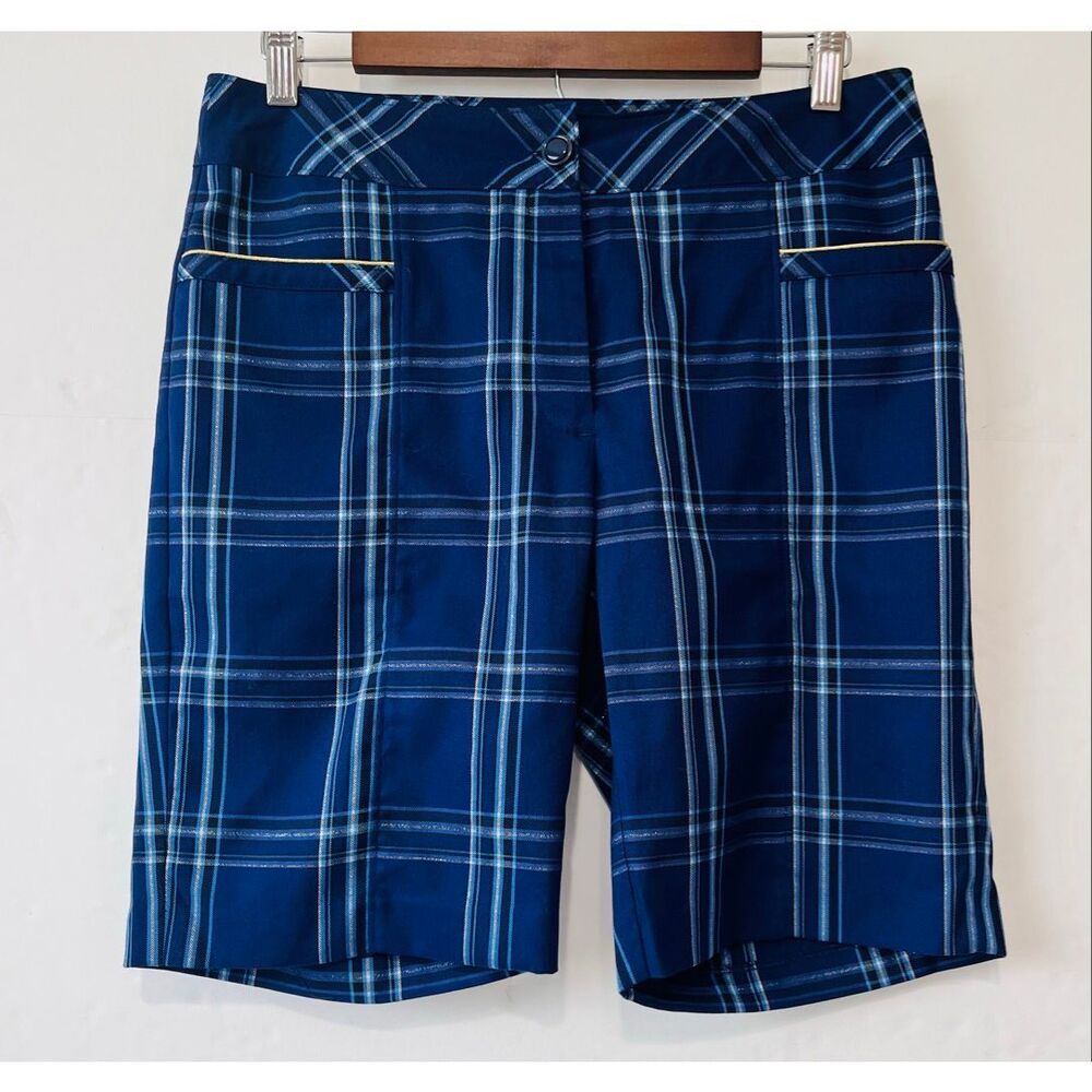 EP Pro Kings Landing Blue Plaid Golf Shorts Size 6